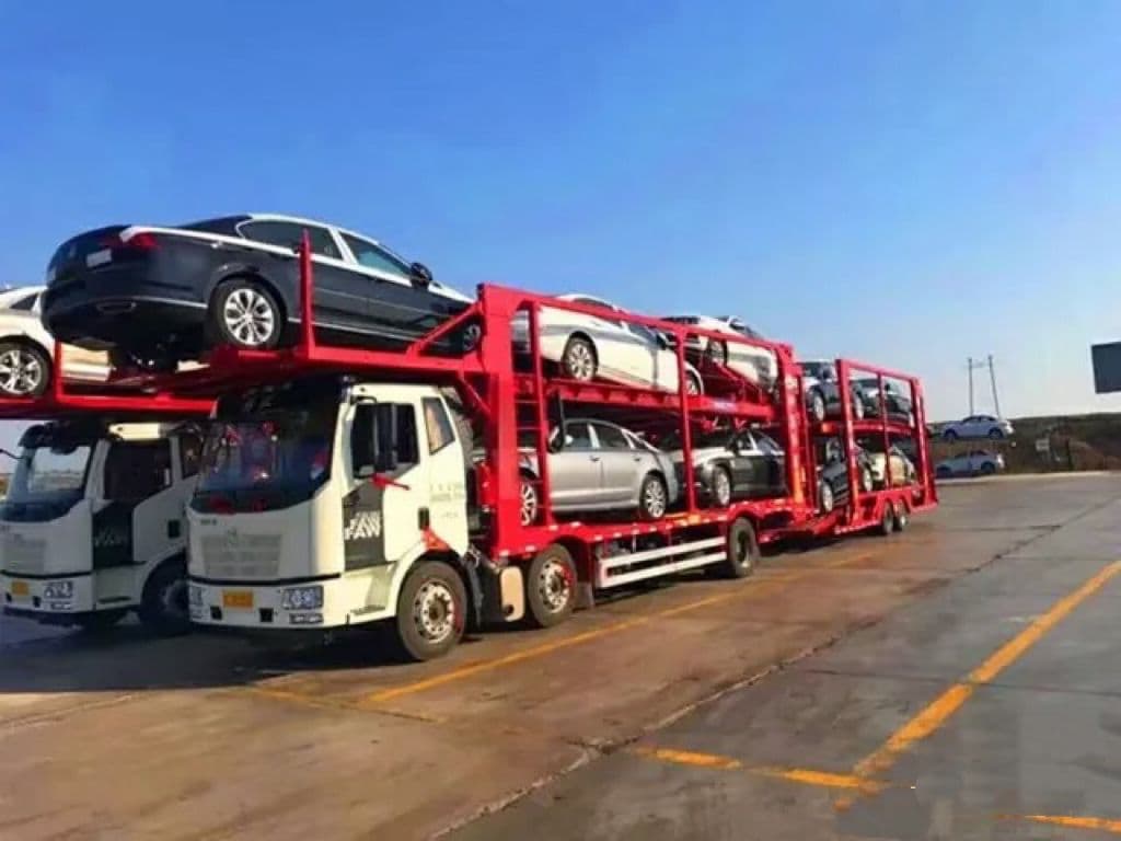 Car carriers at the port terminal